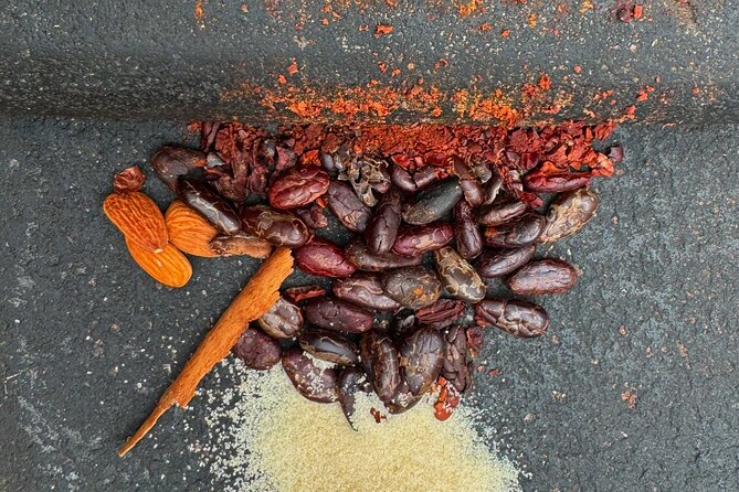 1 Hour Oaxacan Chocolate Making Class with Mole-making and Drinks - The tasting payoff: mole over chicken and chocolate dessert