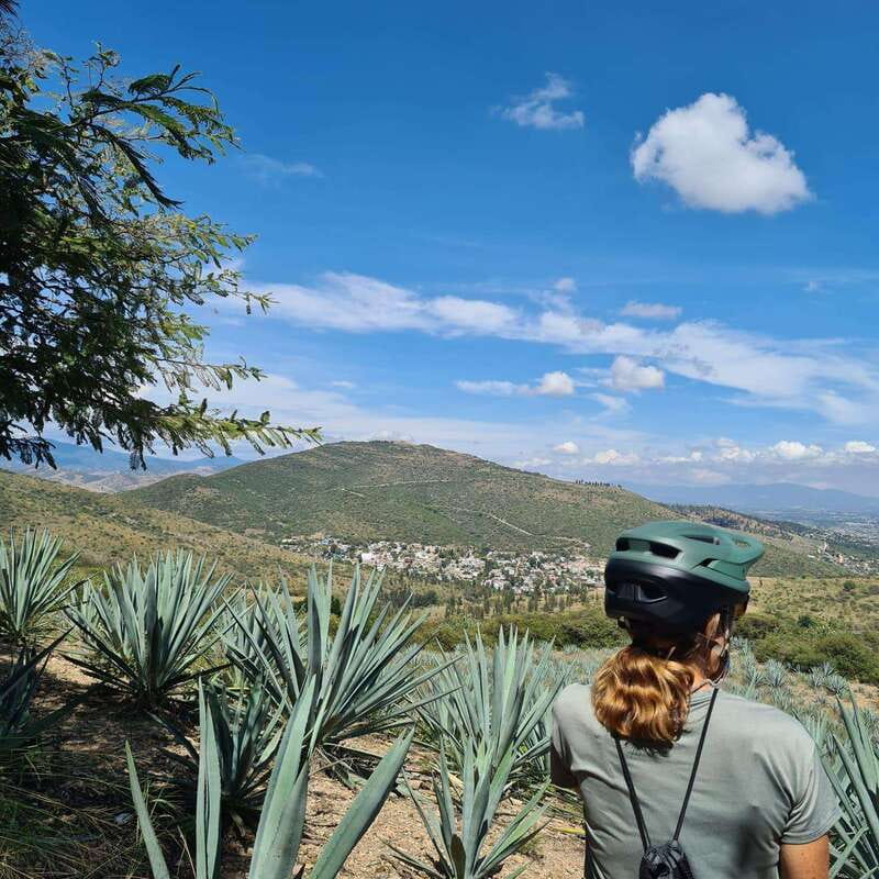Monte Alban & Atzompa: MTB bike ride though local trails - The First Big Descent: Dirt Trails Through Agaves and Trees